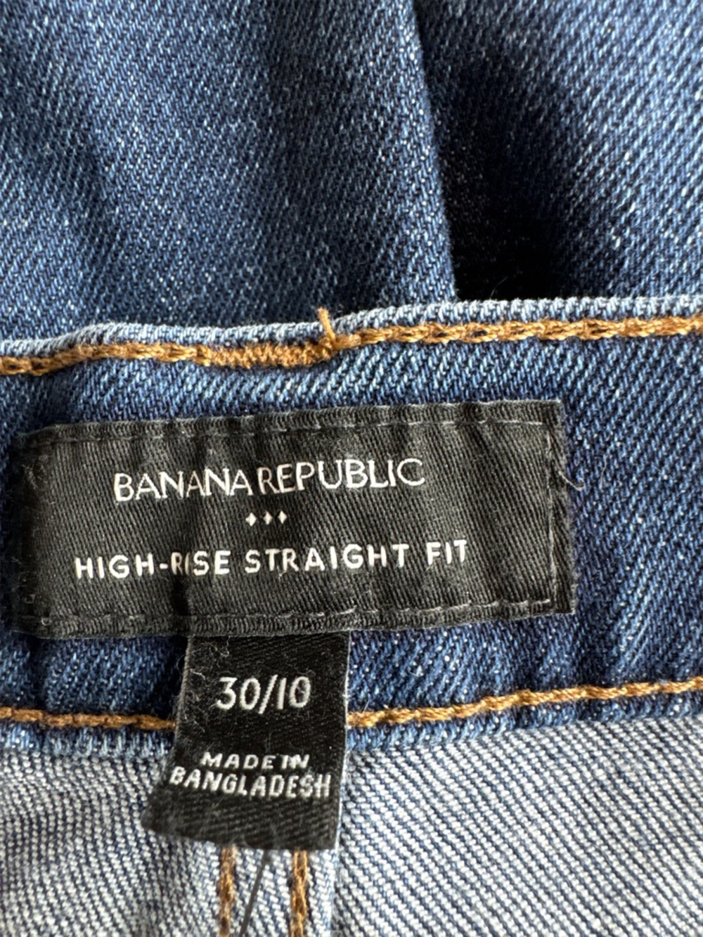 BANANA REPUBLIC Dark Blue High-Rise Straight Fit Cuffed Ankle Jean - Picture 6 of 13